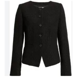 Nordstrom Cutaway Tweed Jacket Black Size Medium